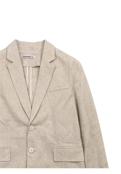 Sand-colored linen jacket for girls Patrizia Pepe | 7S0287SABBIA